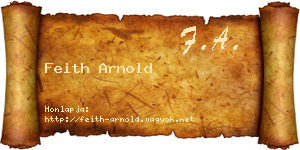 Feith Arnold névjegykártya